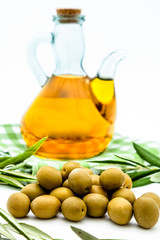 Green olives and olive oil