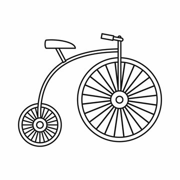 Penny-farthing icon, outline style
