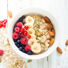 Oatmeal porridge with berries.