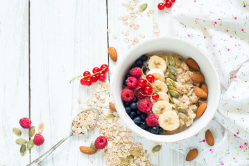 Oatmeal porridge with berries.