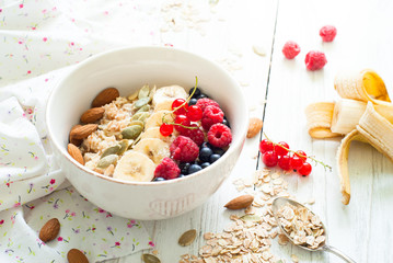 Oatmeal porridge with berries.