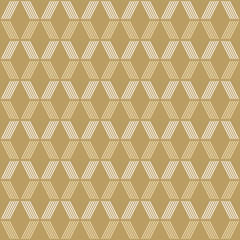 seamless, art deco pattern of striped rhombuses.