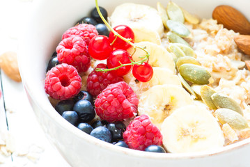 Oatmeal porridge with berries.