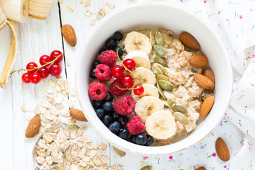 Oatmeal porridge with berries.