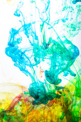 Background consists of fractal color texture and is suitable for use in projects on imagination, creativity and design 
