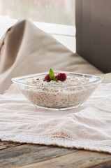 Tasty oatmeal with berries