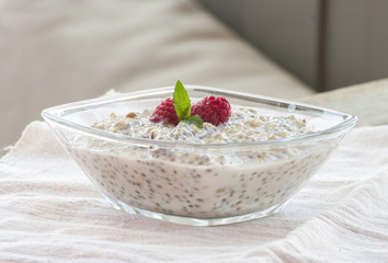 Tasty oatmeal with berries