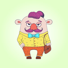 Vector dudes hipsters. Hipster character illustration.