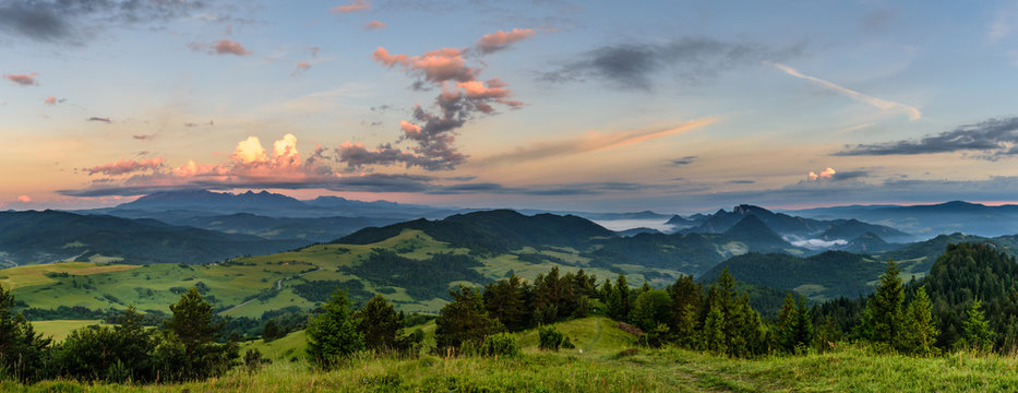 Fototapeta Pieniny - panorama z Wysokiego Wierchu