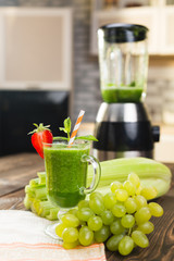 Fresh smoothies in glass