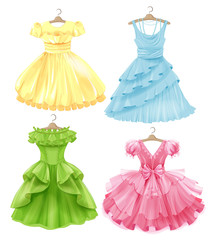 Set of festive dresses for girls. Princess style - 113961331