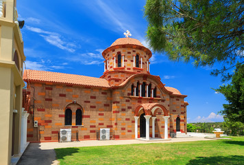 Fototapeta na wymiar ancient Typical Greek church on Rhodes island, Greece