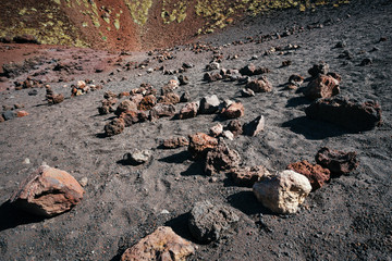 Etna volcano craters in Sicily, Italy
