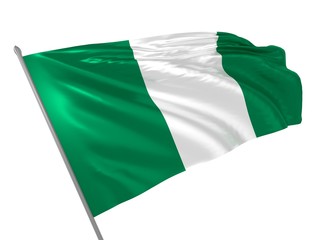 Flag of Nigeria waving in the wind