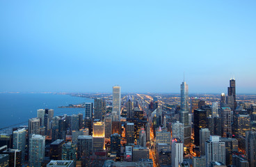 Chicago Skyline zur Blauen Stunde
