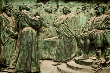 Berlin Cathedral, bronze bas-relief representing Martin Luther 