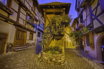 Timbered houses in the village of Eguisheim