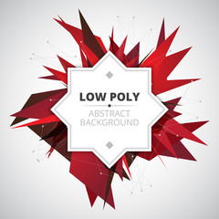 Abstract triangular frame. Polygonal background.