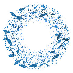 Particle explosion frame. Abstract background.