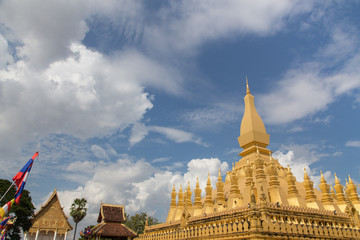 Naklejka premium Pha That Luang stupa in Vientiane, Laos