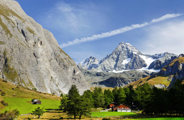 The Grossglockner, the highest mountain of Austria and the highest mountain in the Alps, seen from...
