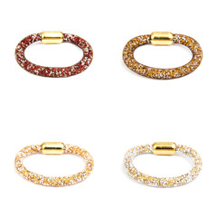 Set of four different color Fashion Bracelets isolated on white

