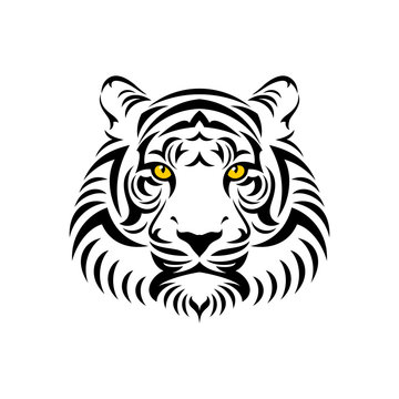 Tiger head logo or icon. Stock vector illustration.