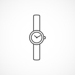 Women's watch line icon.