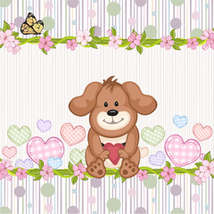 Baby shower invitation with puppy