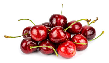 cherry berries isolated on white background.