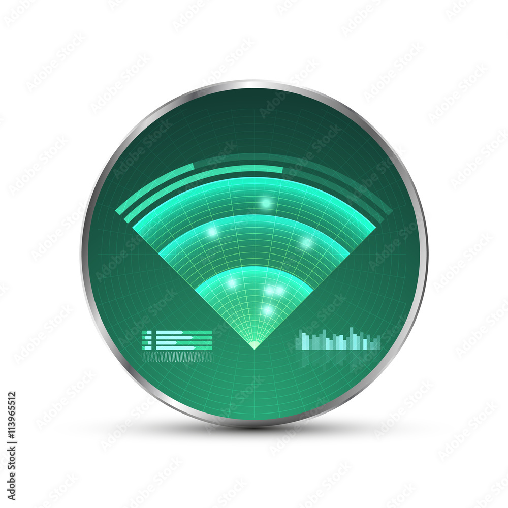 Poster green radar screen. vector illustration for your design. technology background. futuristic user inte