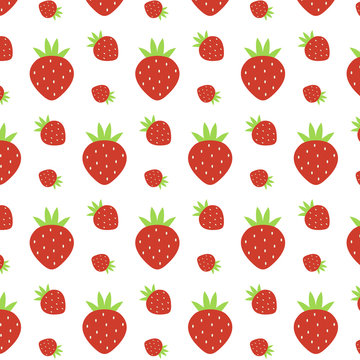 pattern of watercolor strawberries - vector illustration