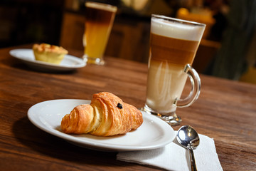 Croissant with coffee