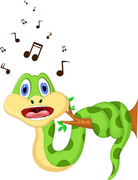 cartoon snake singing