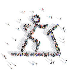 people treadmill competition sport 3d