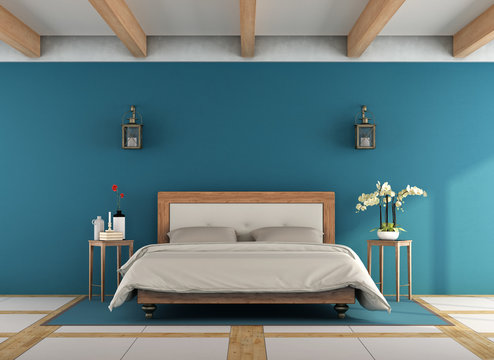 Blue classic bedroom