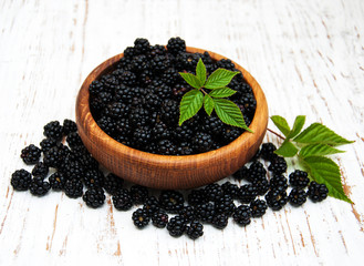 Bowl with Blackberries