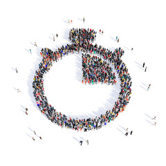 people stopwatch shape 3d