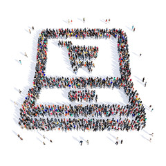 people computer shape 3d