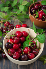 fresh red cherries