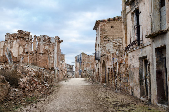 Belchite village destroyed in a bombing during the Spanish Civil