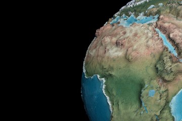 Low Poly Earth in Motion. Nice 3D Rendering
