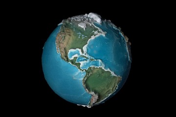 Low Poly Earth in Motion. Nice 3D Rendering
