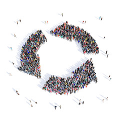 people arrow direction 3d