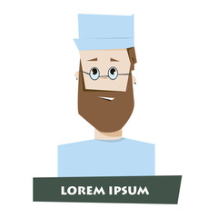 Cartoon man doctor character vector illustration isolated over w
