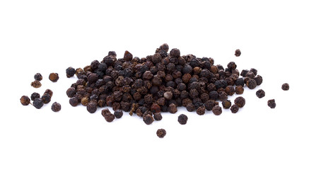 Black pepper on white background