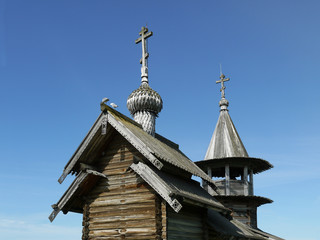 Fototapeta na wymiar russisch-orthodoxe Holzkapelle in Karelien