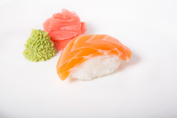 Nigiri sushi with salmon