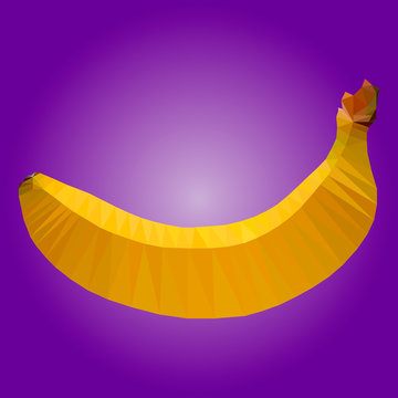 low poly banana vector illustration