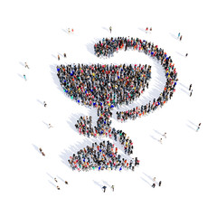 people medical sign shape 3d